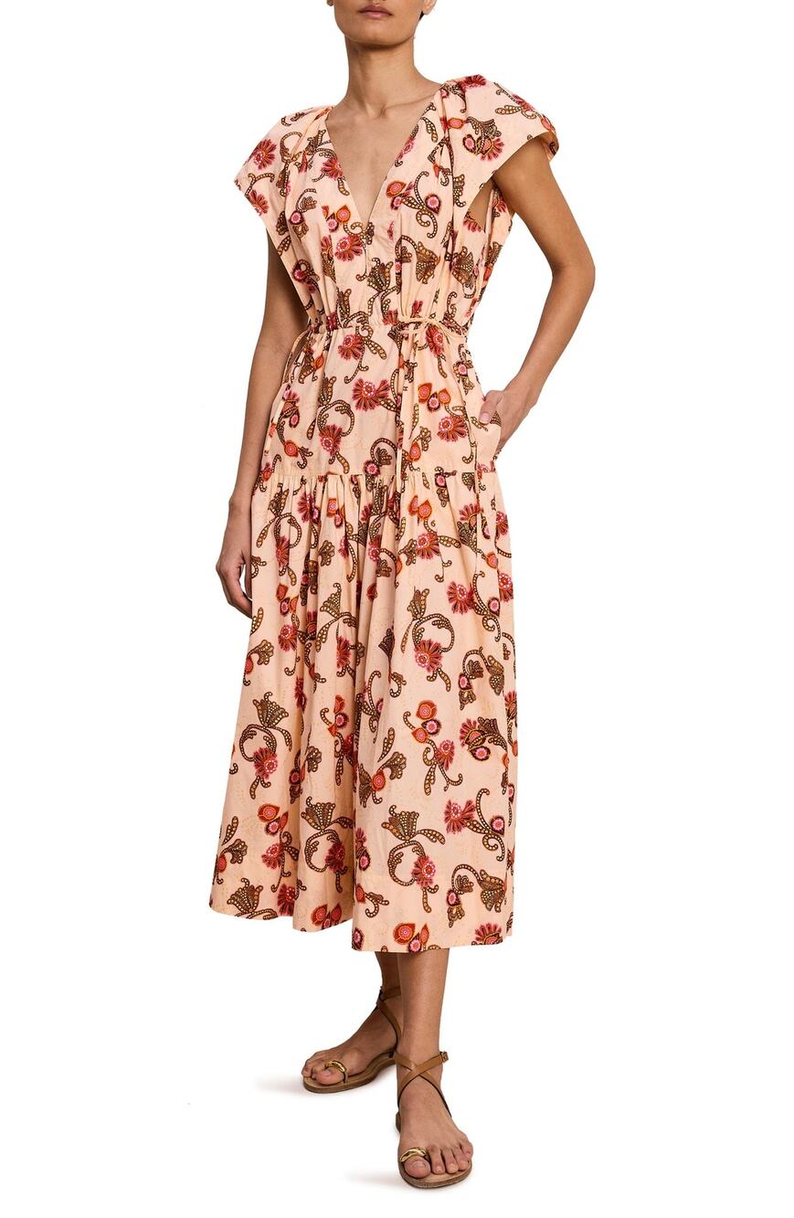 A.L.C August Floral Print Midi Dress Multicolor Size 8 NWT
